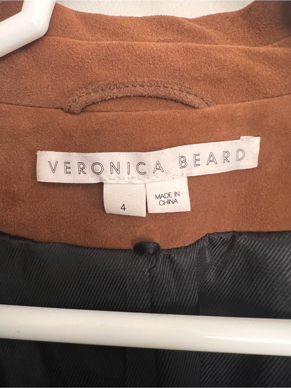 Veronica Beard Pali Dickey Jacket Lamb Suede Fringe Brown Fall Coat Size 4 - Picture 4 of 9